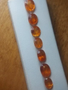 8 Orange Mandarin Garnet gemstones - faceted natural Spessartite 25.00 CTS - Picture 1 of 11