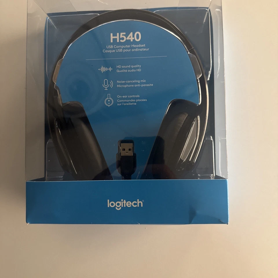 Logitech H540 Corded Headset USB Black 981000510 - Image 1 of 1