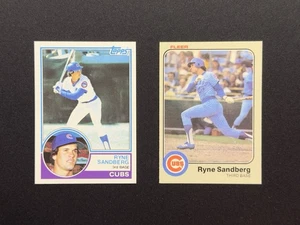 Ryne Sandberg 1983 Topps #83 & 1983 Fleer #507 RC Rookie Card Lot Chicago Cubs - Bild 1 von 20