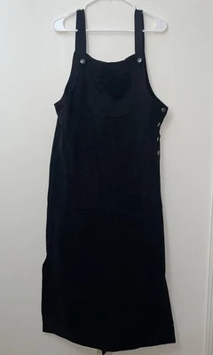 Maxi vestido jersey con delantal negro vintage años 90 Positive Attitude para mujer talla 12 Foto 1 de 4