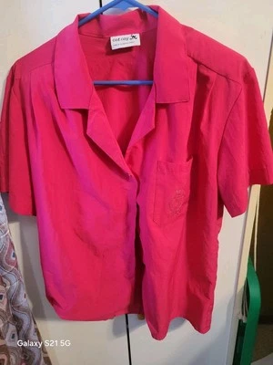 Blusa mujer rosa talla 12 Cat Cay manga corta con cuello abotonado Foto 1 de 3