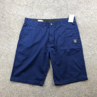 Volcom Shorts Mens 36 Navy Blue Vmonty Chino Flat Front Casual NWT A09313S0 - Image 1 of 4
