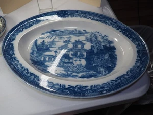 Transferware Platter, Staffordshire, Willow Pattern, - Picture 1 of 1