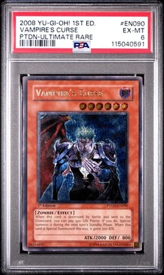2008 Yu-Gi-Oh! Vampire's Curse Phantom Darkness PTDN 1st Edition UTR PSA 6 - Image 1 of 2