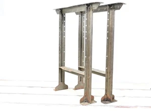 Vintage Lyon Industrial Steel Workbench Legs Industrial Table Legs 32.5"Hx27"x6" - Picture 1 of 12