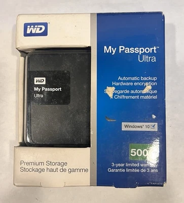Western Digital My Passport Ultra 500 GB Portable Hard Drive USB 3.0 - Image 1 of 3