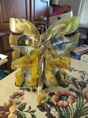 OOAK  Fairy Butterfly Clay /???? Sculpture Fairies Old Beautiful 😍❤️ Fairy Rare - Image 1 of 4