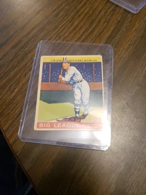 1933 goudey leon goose goslin.  raw. vg. original. - Image 1 of 4