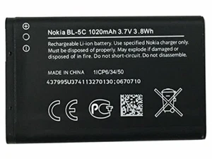 BL-5C Original Nokia Li-Ion 1020mAh Battery ORIGINE Nokia 3120 3610 fold 3650 - Photo 1 sur 1