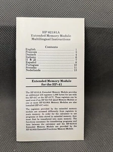 Módulo de memoria extendida 82181A QREF para HP-41C, CV, CX, excelente estado - Imagen 1 de 2