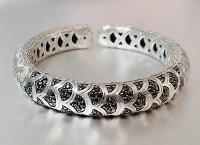 Brazalete John Hardy Negro Zafiro Leyendas Naga 925 SS ~ 8" Precio de venta sugerido por el fabricante $2,600 Foto 1 de 4