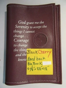 BLACK CHERRY Alcoholics Anonymous AA Big Book cover Serenity Prayer Coin Holder - Imagen 1 de 11