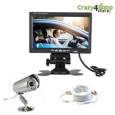 KIT VIDEOSORVEGLIANZA CON MONITOR LCD 7" E TELECAMERA INFRAROSSI CAVO 20 METRI