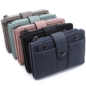 Portafoglio donna piccolo pelle bifold multi carte con finestra ID rimovibile - Foto 1 di 16