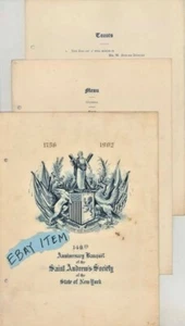 1902 Aniversario Banquete de la Sociedad de San Andrés de Nueva York Escocia - Imagen 1 de 1