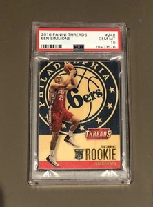 2016 Panini Thread BEN SIMMONS #248 RC Rare Wood 76ers Rookie Card PSA 10 Gem - Picture 1 of 1