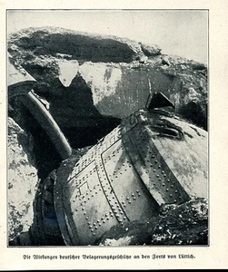 Wirkung von Belagerungsgeschütz - Lüttich-WK.1914- Zeitungsausschnitt-- aus 1914 - Picture 1 of 1
