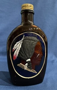 1 jarabe de cabaña de troncos pintado a mano nativo americano/botella firmada/único en su clase - Imagen 1 de 7