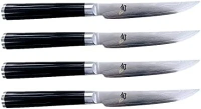 KAI Shun 经典牛排刀套装 4 件套不锈钢日本 DM0914 — 第 1/4 张图片