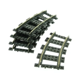 5x Lego Electric Rail Metal 9V Curve Old-Dark Gray Track Railway 2867 - Picture 1 of 1