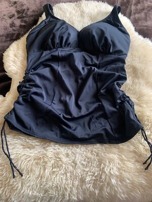 ELOMI ESSENTIALS BLACK TANKINI TOP SIZE UK 16 *NEW* RRP £61 - Image 1 of 4