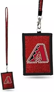 MLB Arizona Diamondbacks Bling Glitter Sparkle Beaded Lanyard I.D. Wallet - Picture 1 of 1