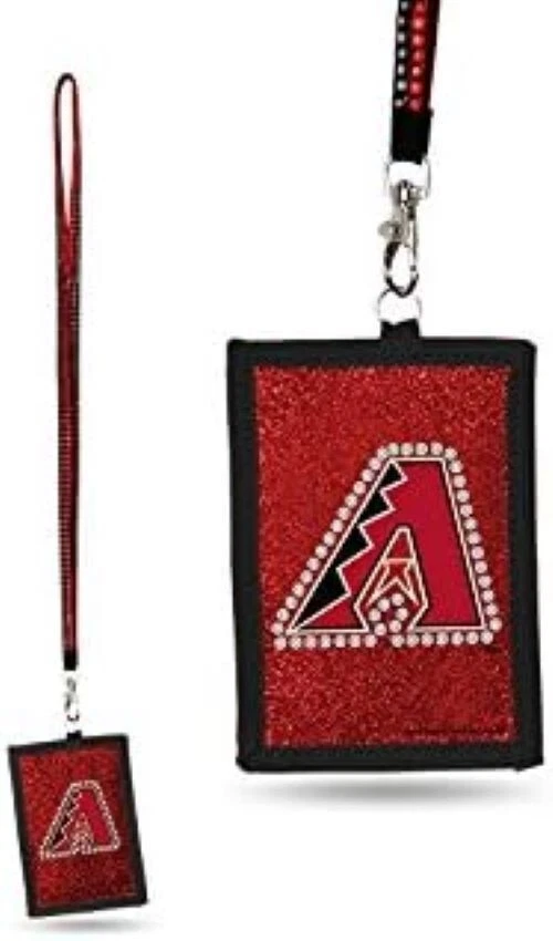 MLB Arizona Diamondbacks Bling Glitter Sparkle Beaded Lanyard I.D. Wallet - Image 1 of 1