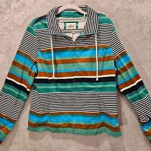 LAL cotton jacket Womens L Colorful beachy boho zip fun festive Colorful hippie - Picture 1 of 16