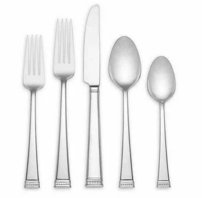 Lenox French Carved Bead 20 Piece Flatware Set NEW 18/10 Stainless Fork Knife - Image 1 of 4