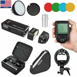 US Godox AD200 2.4 TTL HSS Flash+Xpro-S Trigger+Reflector Softbox Kit for Sony - Picture 1 of 10