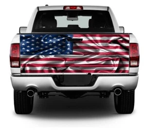 Calcomanía gráfica de vinilo con bandera americana ondulada nueva en caja 508 - Imagen 1 de 5