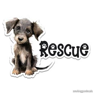 Rescue Puppy Dog, Vinyl Decal Sticker, Indoor Outdoor, 3 Sizes, #12348 - Picture 1 of 1