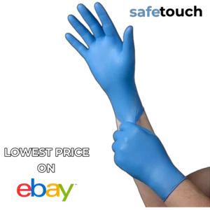 NITRILE GLOVES BLUE POWDER FREE LATEX FREE MEDICAL GRADE STRONG DISPOSABLE - Picture 1 of 3