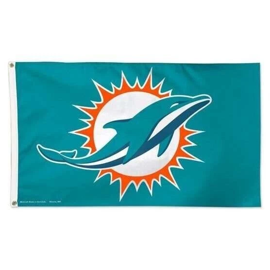 Bandera con ojales de los Miami Dolphins de 3x5 pies Foto 1 de 1
