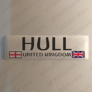Hull England UK Sticker 4.70x1.18" Domed Resin 3D Flag Stickers Decal Vinyl - Picture 1 of 1