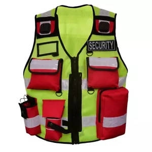 Chaleco de seguridad chaleco de advertencia chaleco de protección para hombre a prueba de viento amarillo brillante - Imagen 1 de 10