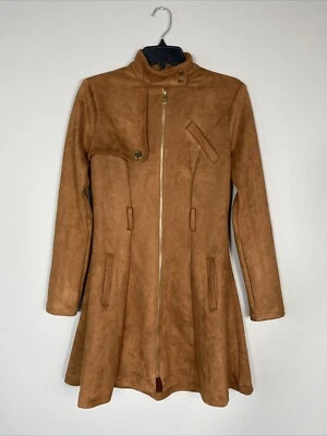 Windsor Jacket Size S Brown long Vegan Faux Suede Old Money Boho Career *No Belt - Image 1 of 4