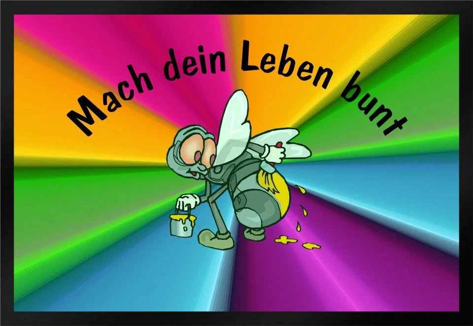 Fußmatte Schmutzfangmatte Mach dein Leben bunt Biene Farbe F542 - Bild 1 von 1