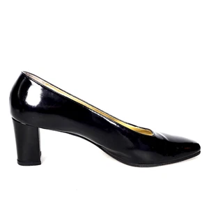 Pancaldi klassische schwarze Damen-Pumps aus Lackleder mit hohem Absatz Größe 9 AA - Bild 1 von 10