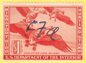 SELLO DE EE. UU. JIS36 SC# RW11 $1,00 1944 USADO 1468 - Imagen 1 de 2