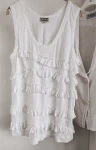 Polo by Ralph Lauren süße Tunika / Bluse Leinen Weiß Rüschen XL 44-46 - Bild 1 von 11