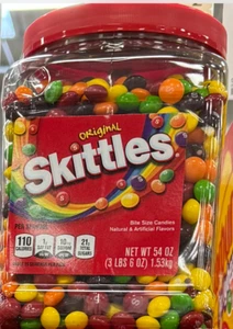 Skittles Original Fruity Candy 54 oz Pantry Jar Chewy Bulk Party Size - Picture 1 of 4