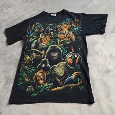 Camisa Pullover Rain Forest Café Animal Gráfico Para Mujer Pequeña Negra Manga Corta Foto 1 de 4