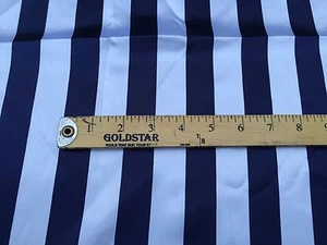 White/navy Blue 1inch Stripe Softy/silky Charmeuse Satin Fabric. (20 Yards) - Picture 1 of 4