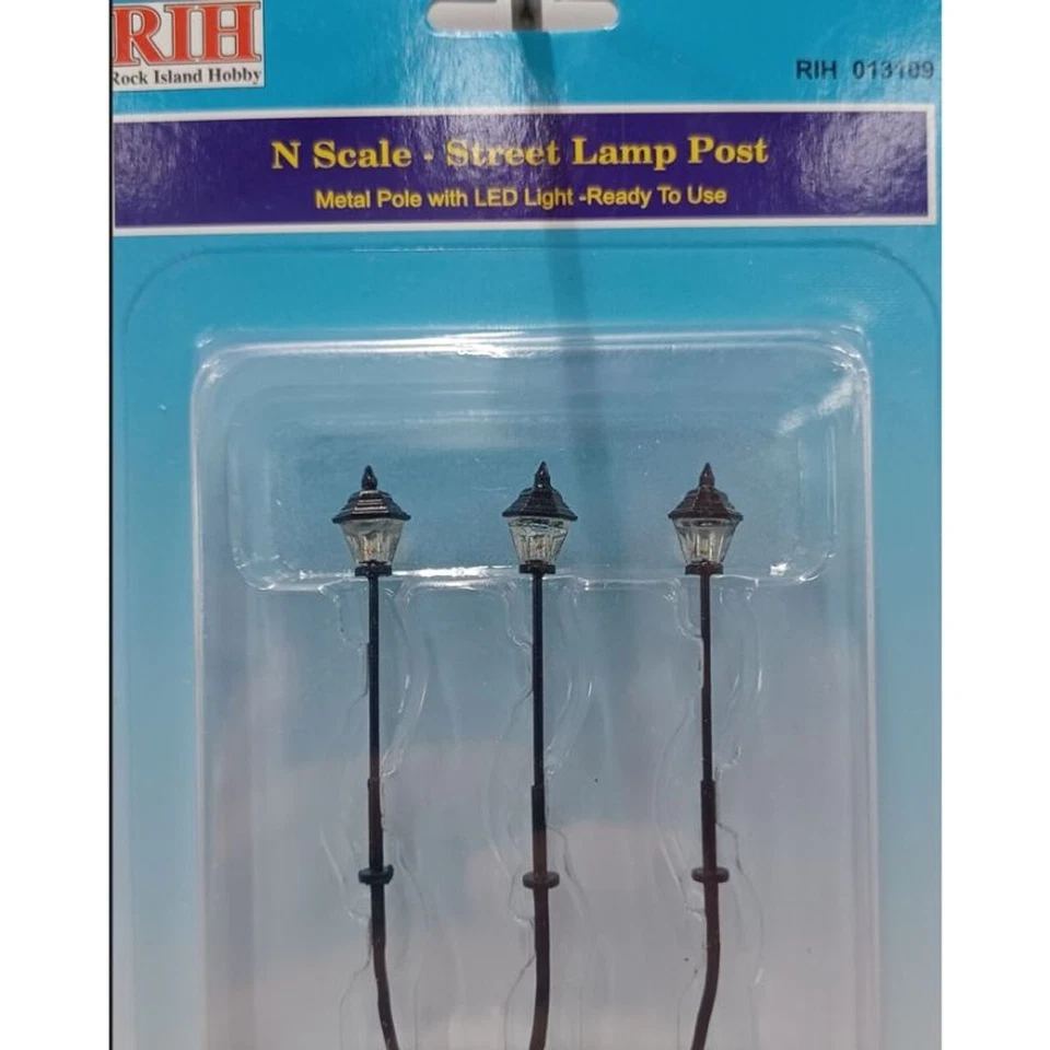 Rock Island Hobby 013109 - Street Lights - Lamp Posts (3) - N Scale - Image 1 of 1