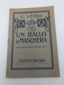 Un ballo in maschera G. Verdi melodramma i tre atti Ricordi - Picture 1 of 2