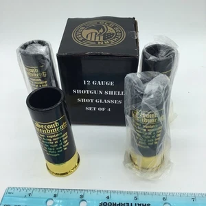 12 GA Shotgun Shell Schnapsgläser 4er Set Schwarz/Gold Second Amendment Neu - Bild 1 von 6