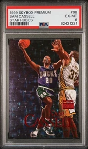 1999 Skybox Premium #98 SAM CASSELL Star Rubies /45 PSA 6 Pop 3 Bucks Rare SSP - Bild 1 von 2