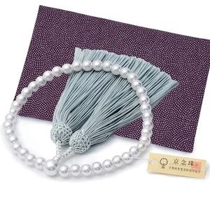 Juzu Kyoto rosary beads Fukusho -do Women Pearl white and silver Shark pattern - Picture 1 of 9
