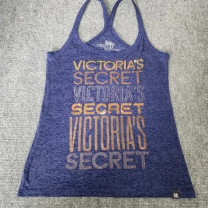 Victoria’s Secret Supermodel Essentials Tank Top Sequin Bling Logo Y2K S Angel - Picture 1 of 10